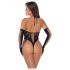 Cottelli - Black Bodysuit with Gloves - Sizes S-L