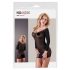 NO:XQSE - Long Sleeve, Sheer Bodystocking - Black (S-L) 