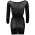 NO:XQSE - Long Sleeve, Sheer Bodystocking - Black (S-L) 