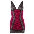 Cottelli - Exclusive Lace-up Lace Dress (Red-Black) 