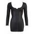 Cottelli - Party Dress with Rhinestone Zipper (Black)  - XL