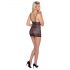 Cottelli - Shiny Striped Lace Dress (Black) - M