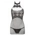 Mandy Mystery - Fishnet Dress with Choker and Thong (Black) 