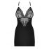 Obsessive 828-CHE-1 - Rhinestone Strappy Dress with Thong (Black) 