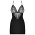 Obsessive 828-CHE-1 - Rhinestone Strappy Dress with Thong (Black) 