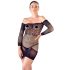 Mandy Mystery - Fishnet Tube Dress with Belt Décor and Thong - Black (S-L)