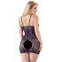 NO:XQSE - Tiger Stripe Sheer Dress with Thong - Black (S-L) 