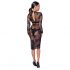 Noir - Sheer Floral Long Sleeve Dress (Black) 