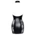 Noir - Black Corset Mini Dress with Plunging Neckline 