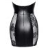 Noir - Black Corset Mini Dress with Plunging Neckline 