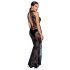 Noir - Transparent, Floral Long Dress (Black)  - M