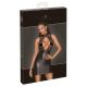 Noir - Transparent Top Shiny Mini Dress (Black) 