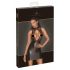 Noir - Transparent Top Shiny Mini Dress (Black)  - M