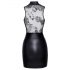 Noir - Transparent Top, Shiny Mini Dress (Black) - M