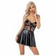 Noir - Lace Top Shiny Dress (Black) 