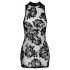 Black Embroidered Rose Sleeveless Mini Dress 