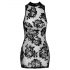 Black Embroidered Rose Sleeveless Mini Dress 