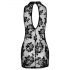 Noir - Embroidered Rose, Sleeveless Mini Dress (Black)