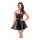 Noir - Lace Top Shiny Mini Dress (Black) 