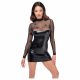 Noir - Sheer Top Glossy Dress (Black) 