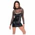 Noir - Sheer Top Glossy Dress (Black)  - M