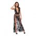 Noir - Fully Transparent Floral Maxi Dress (Black) 