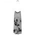 Noir - completely transparent floral maxi dress (black) - M