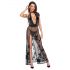 Noir - completely transparent floral maxi dress (black) - L