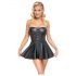 Cottelli - Shiny Mini Dress with Pleated Skirt (Black)