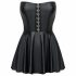 Cottelli - Shiny Mini Dress with Pleated Skirt (Black) - M