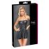 Cottelli - Shiny Mini Dress with Pleated Skirt (Black) - M