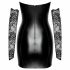 Noir - latex dress with lace inserts (black)