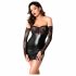 Noir - latex dress with lace inserts (black) - M