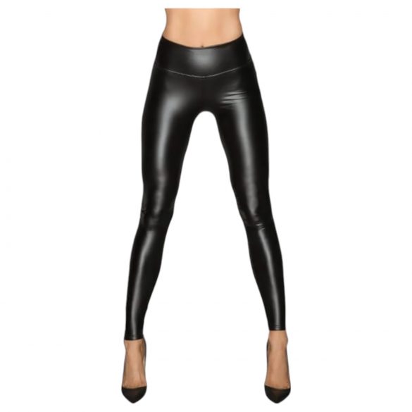 Noir - Long, Shiny Leggings (Black) - M