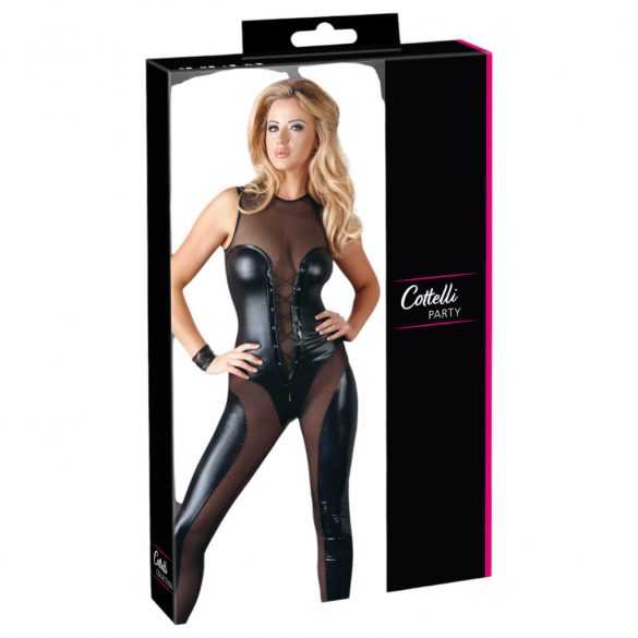 Cottelli - Sleeveless Glossy Dominatrix Bodysuit  - M