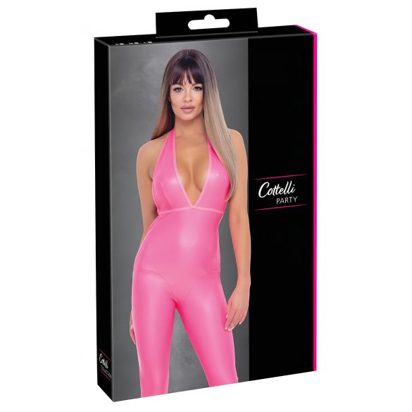 Cottelli Party - jumpsuit with deep back cut (pink) 