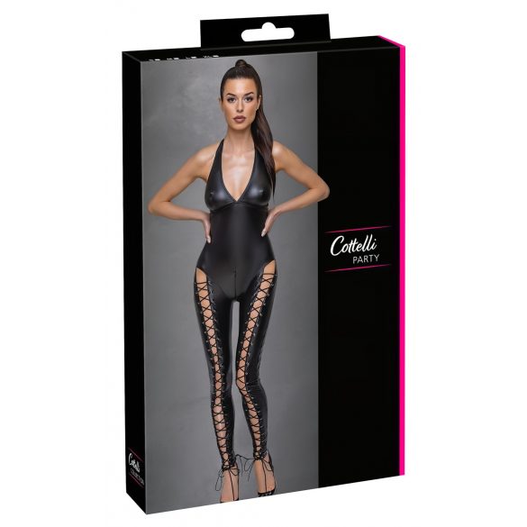 Cottelli Party - Halterneck Corset Jumpsuit (Black) 