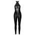 Noir - Glossy Zippered Jumpsuit (Black) 