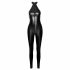 Noir - Glossy Zippered Jumpsuit (Black) 