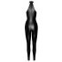 Noir - Glossy Zippered Jumpsuit (Black) 