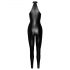 Noir - Glossy Zippered Jumpsuit (Black) 