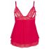 Cottelli Plus Size - Lace, Sheer Babydoll (Red) 