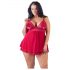 Cottelli Plus Size - Lace, Flowy Babydoll (Red) - XL