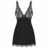 Obsessive Luvae - Floral Strappy Nightgown with Thong (Black) 