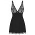 Obsessive Luvae - Floral Strappy Nightgown with Thong (Black) 