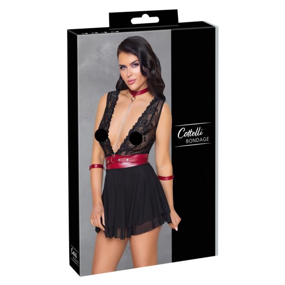 Cottelli Bondage - Halter Lace Babydoll (Black)