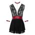 Cottelli Bondage - Lace Babydoll with Collar (Black)  - XL