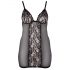 Cottelli Plus Size - Lace Panel Sheer Negligee (Black)