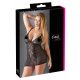 Cottelli Plus Size - Lace-Insert Sheer Negligee (Black)  - 2XL