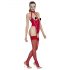 Open, Halter Neck Bodysuit (Red)  - S